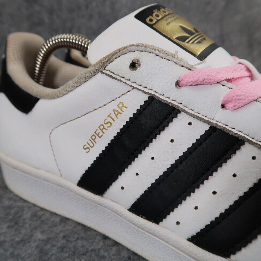 Adidas Shoes Kids 7 Sneakers Superstar Lifestyle Classic White Black Casual Low - Picture 3 of 14